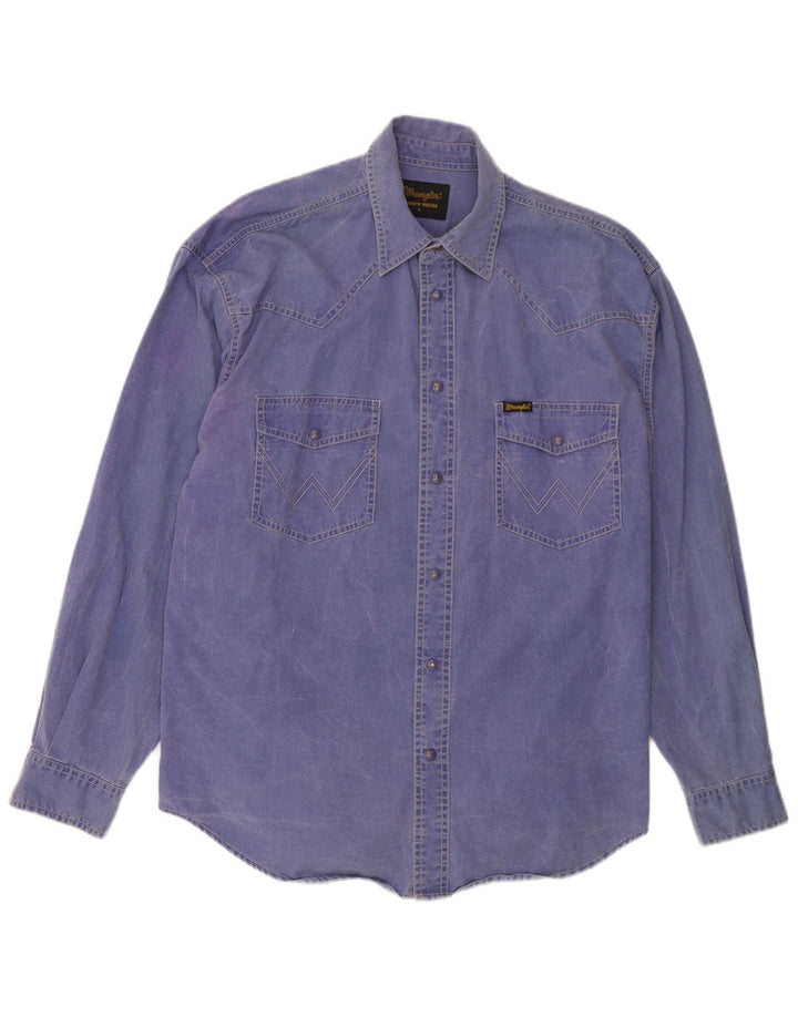 WRANGLER Mens Shirt Medium Blue Cotton