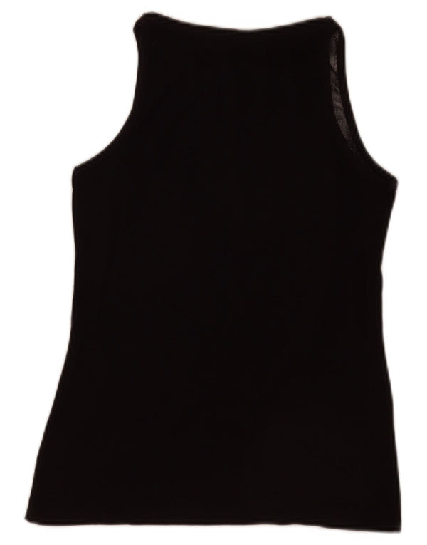 Pierre Cardin Womens Vest Top UK 4 XS Black Flecked
