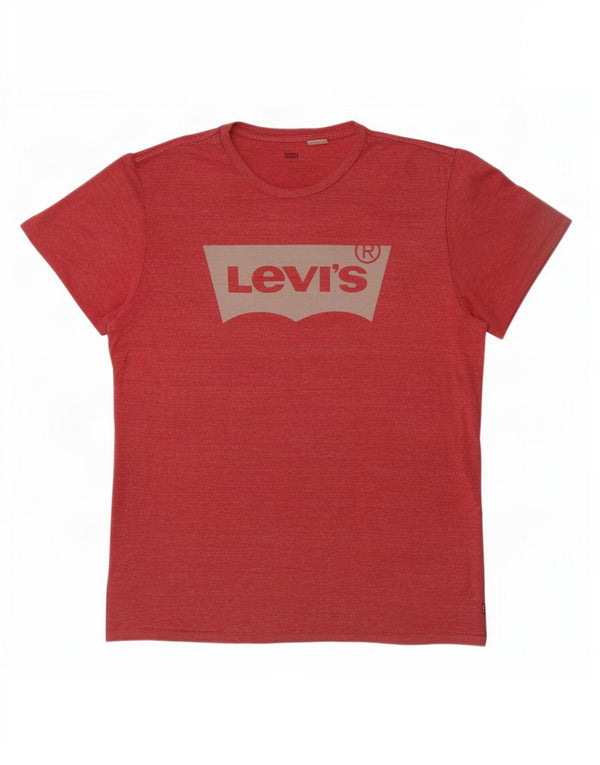 Levi's Mens Graphic T-Shirt Top Large Red Flecked