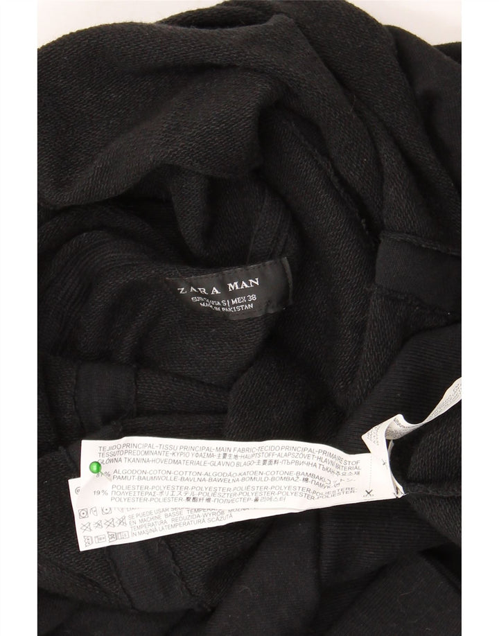 Zara Mens Roll Neck Sweatshirt Jumper Small Black Cotton