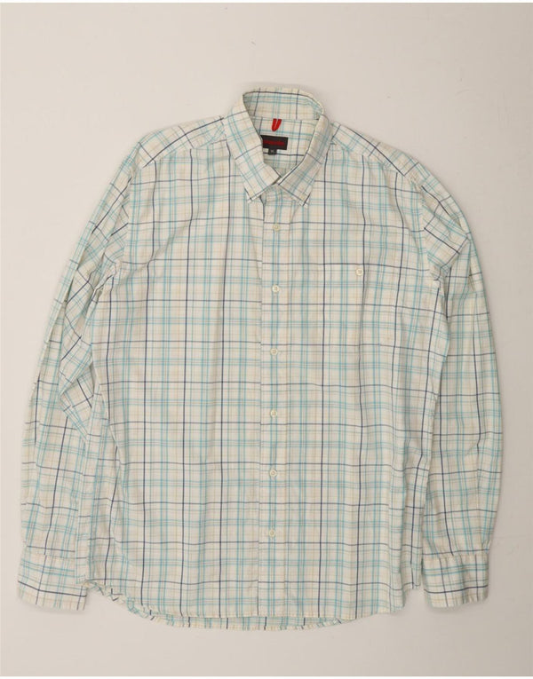 INVICTA Mens Shirt XL White Check Cotton
