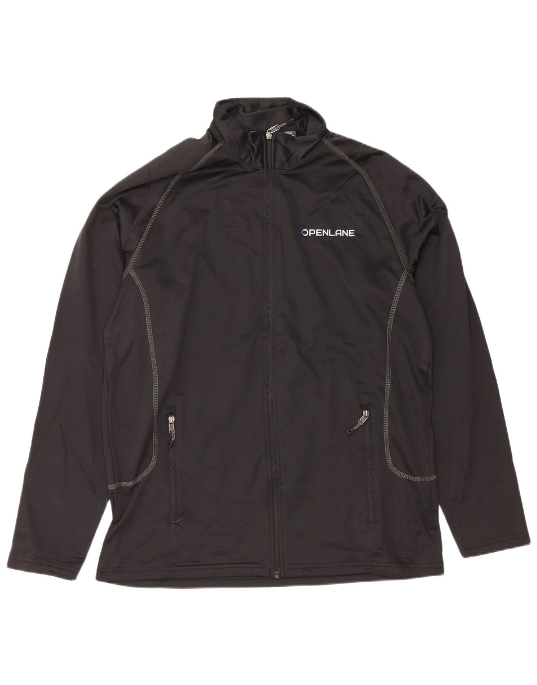 EDDIE BAUER Mens Tracksuit Top Jacket Large Black Polyester