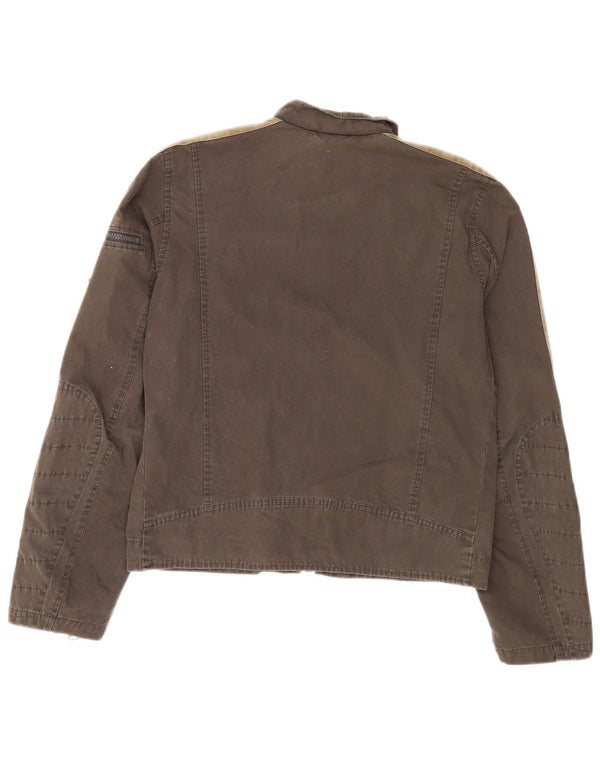 Giacca bomber da uomo Diesel UK 40 Large in cotone color block grigio