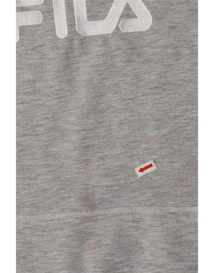 FILA Womens Graphic Sweatshirt Jumper UK 14 Medium Grey Cotton