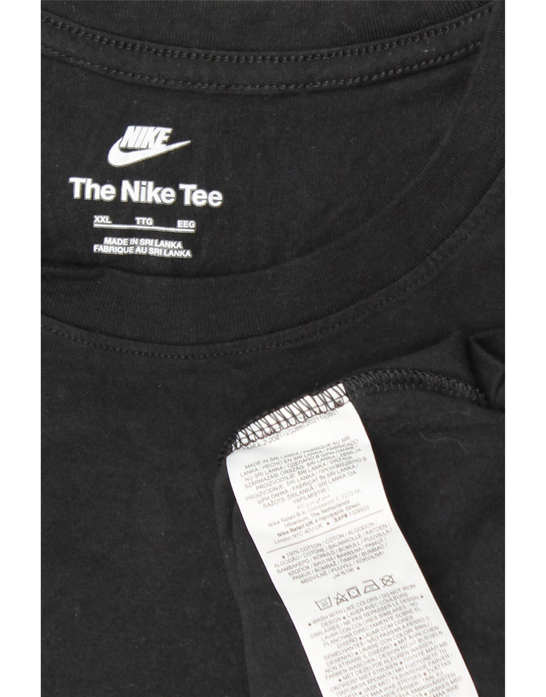 NIKE Mens T-Shirt Top 2XL Black Cotton