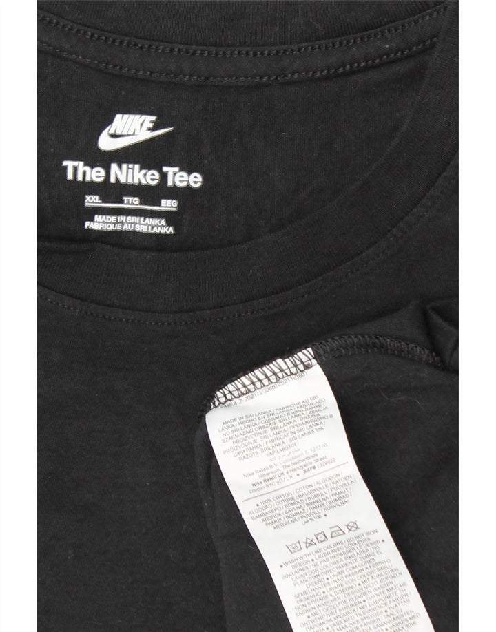 NIKE Mens T-Shirt Top 2XL Black Cotton