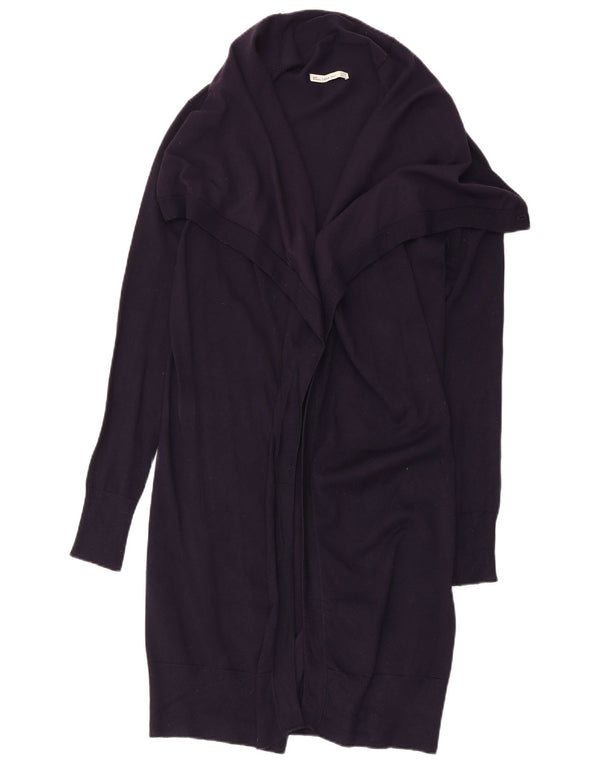 Maglione cardigan aperto lungo da donna Zara UK 12 viscosa blu navy medio