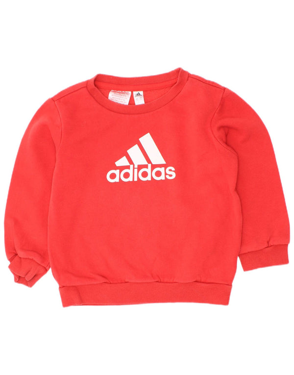 Felpa grafica Adidas da ragazzo, 2-3 anni, in cotone rosso