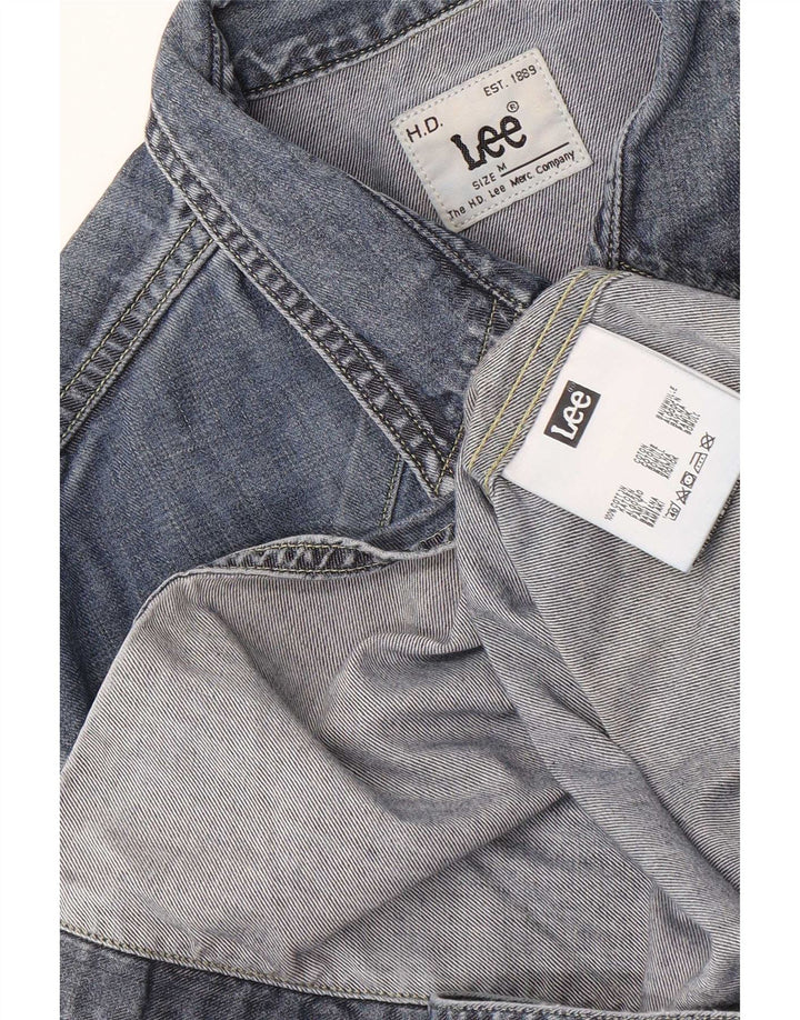 Camicia di jeans da uomo Lee in cotone blu medio