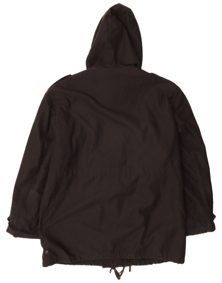 BRANDIT Mens Hooded Parka Jacket UK 46 3XL Black Polyester