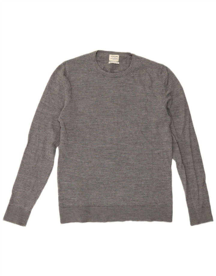 Maglione maglione girocollo da uomo Jack & Jones in lana grigio medio