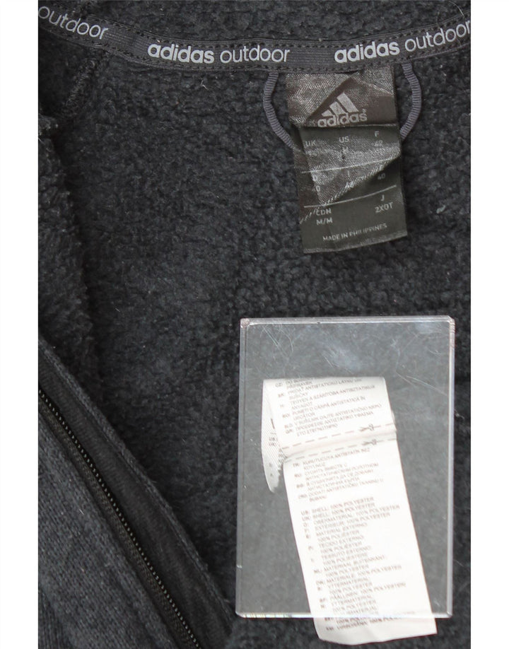 ADIDAS Womens Zip Hoodie Sweater UK 14 Large Grey Polyester Vintage Adidas and Second-Hand Adidas from Messina Hembry 