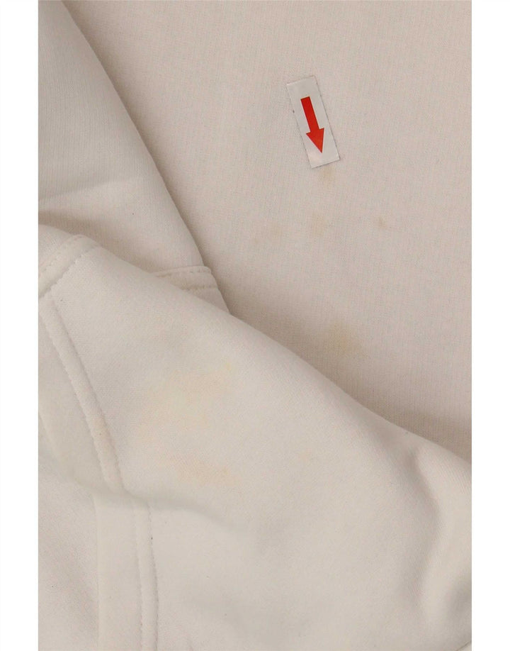 Champion Mens Graphic Hoodie Jumper Medium White Cotton