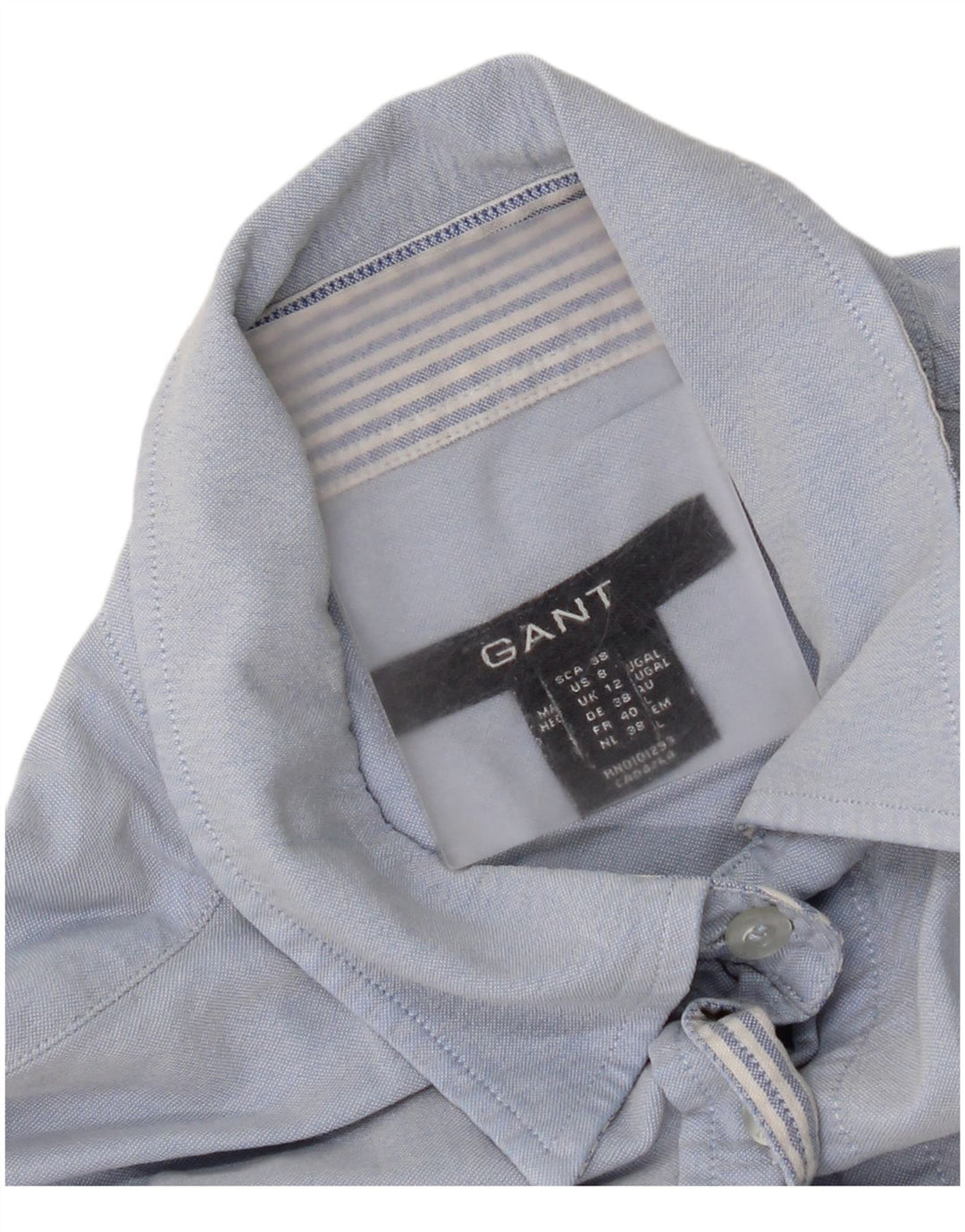 Gant Womens Shirt UK 12 Medium  Blue Cotton