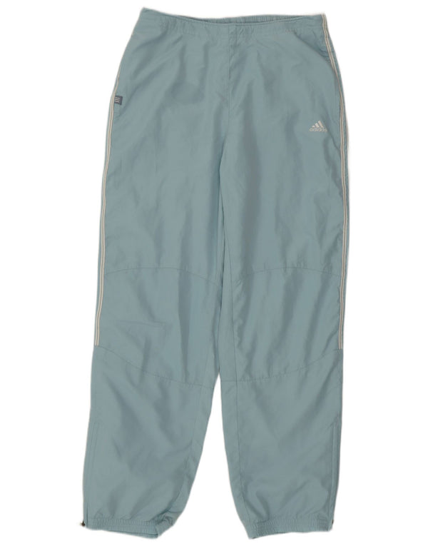Adidas Womens Windbreaker Trousers UK 12 Medium Blue Polyester