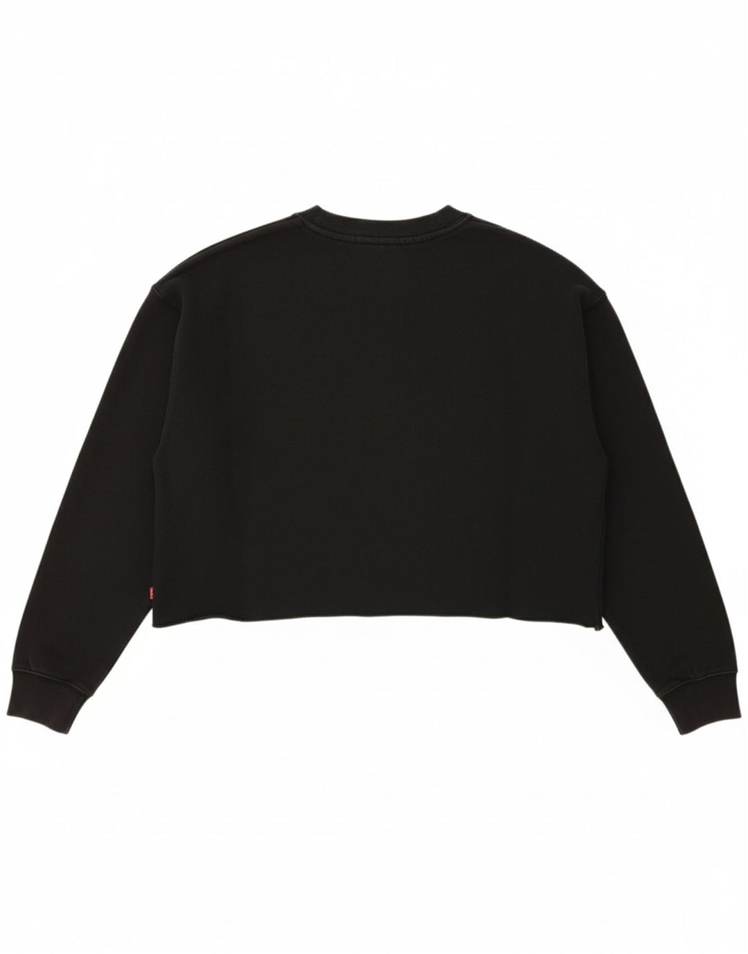LEVI'S Womens Crop Graphic Sweatshirt Jumper UK 14 Medium Black Cotton Vintage Levi's and Second-Hand Levi's from Messina Hembry 