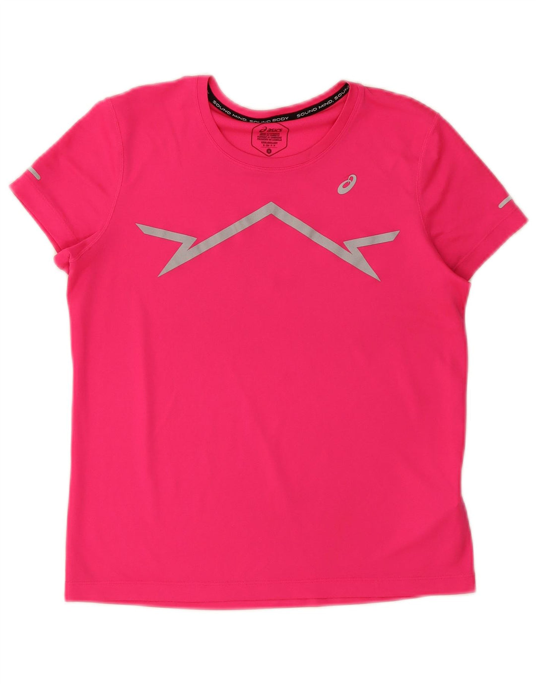 T-shirt grafica da donna Asics Top UK 10 piccola rosa poliestere