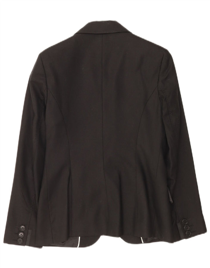 Laura Ashley Dame 1 Knap Blazer Jakke UK 10 Lille Sort Uld