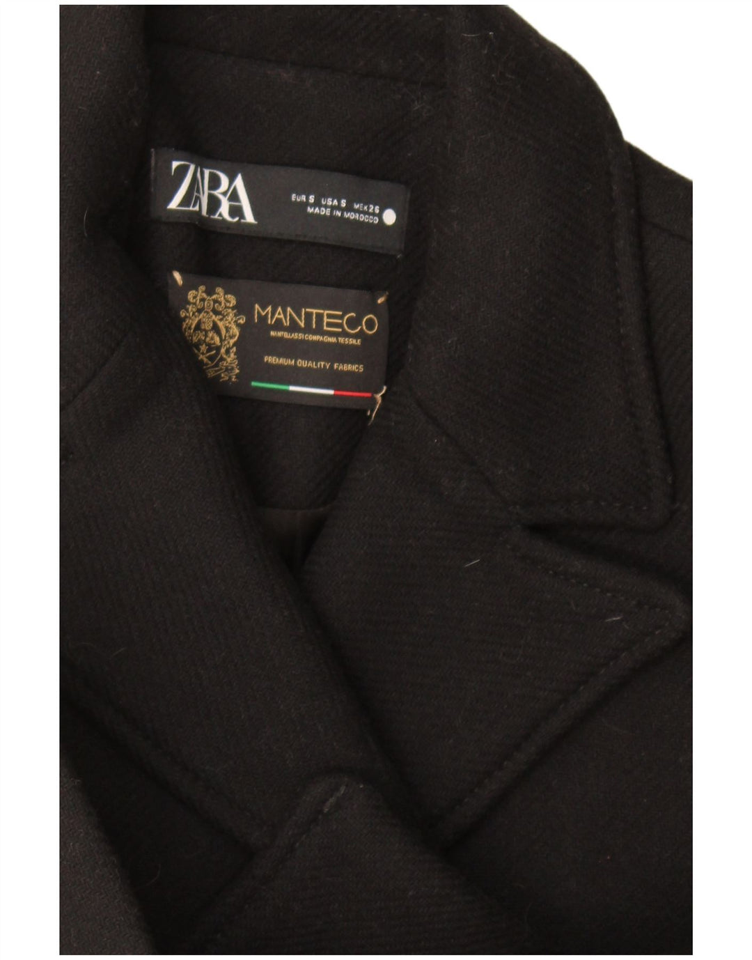 Giacca blazer doppiopetto da donna Zara UK 10 piccola nera