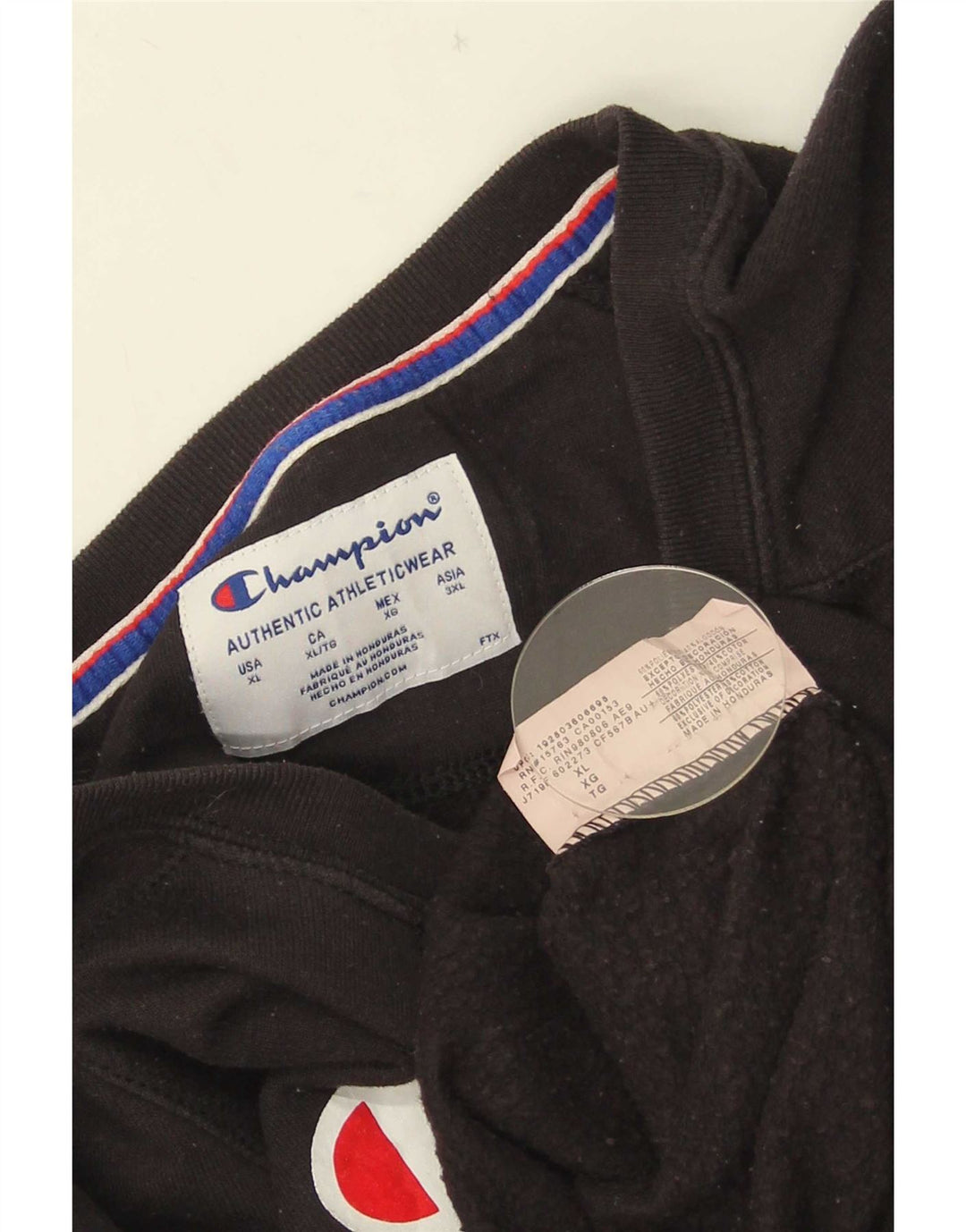 Champion Womens Graphic Sweatshirt Jumper UK 18 XL Black Polyester