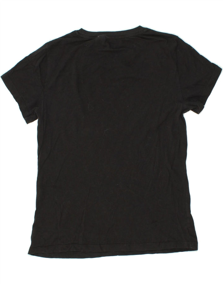 LEVI'S Womens Graphic T-Shirt Top UK 14 Medium Black Vintage Levi's and Second-Hand Levi's from Messina Hembry 