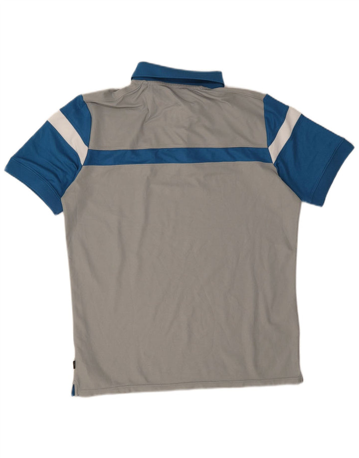 Calvin Klein Mens Polo Shirt Medium Grey Colourblock Polyester