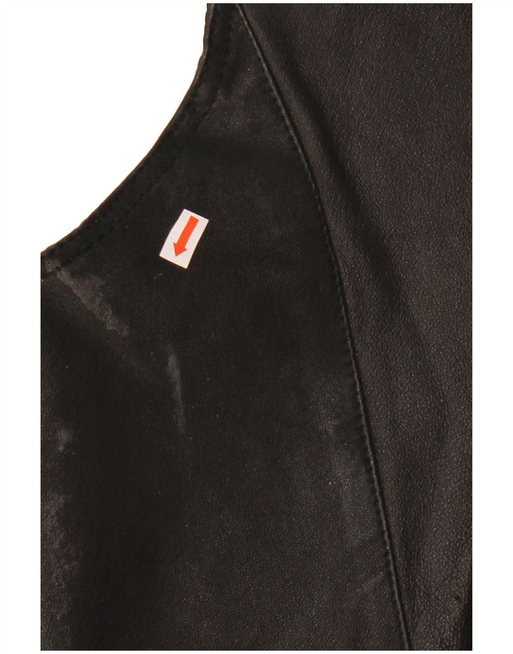 John F Gee Mens Leather Waistcoat Medium Black Leather