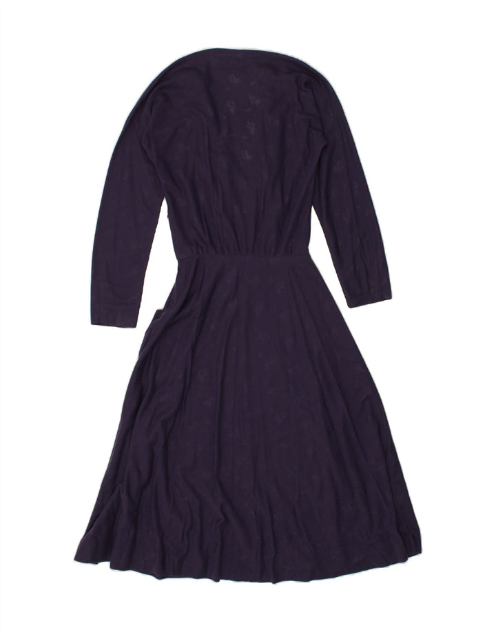 VINTAGE Womens Maxi A-Line Dress UK 8 Small Navy Blue Floral | Vintage Vintage | Thrift | Second-Hand Vintage | Used Clothing | Messina Hembry 