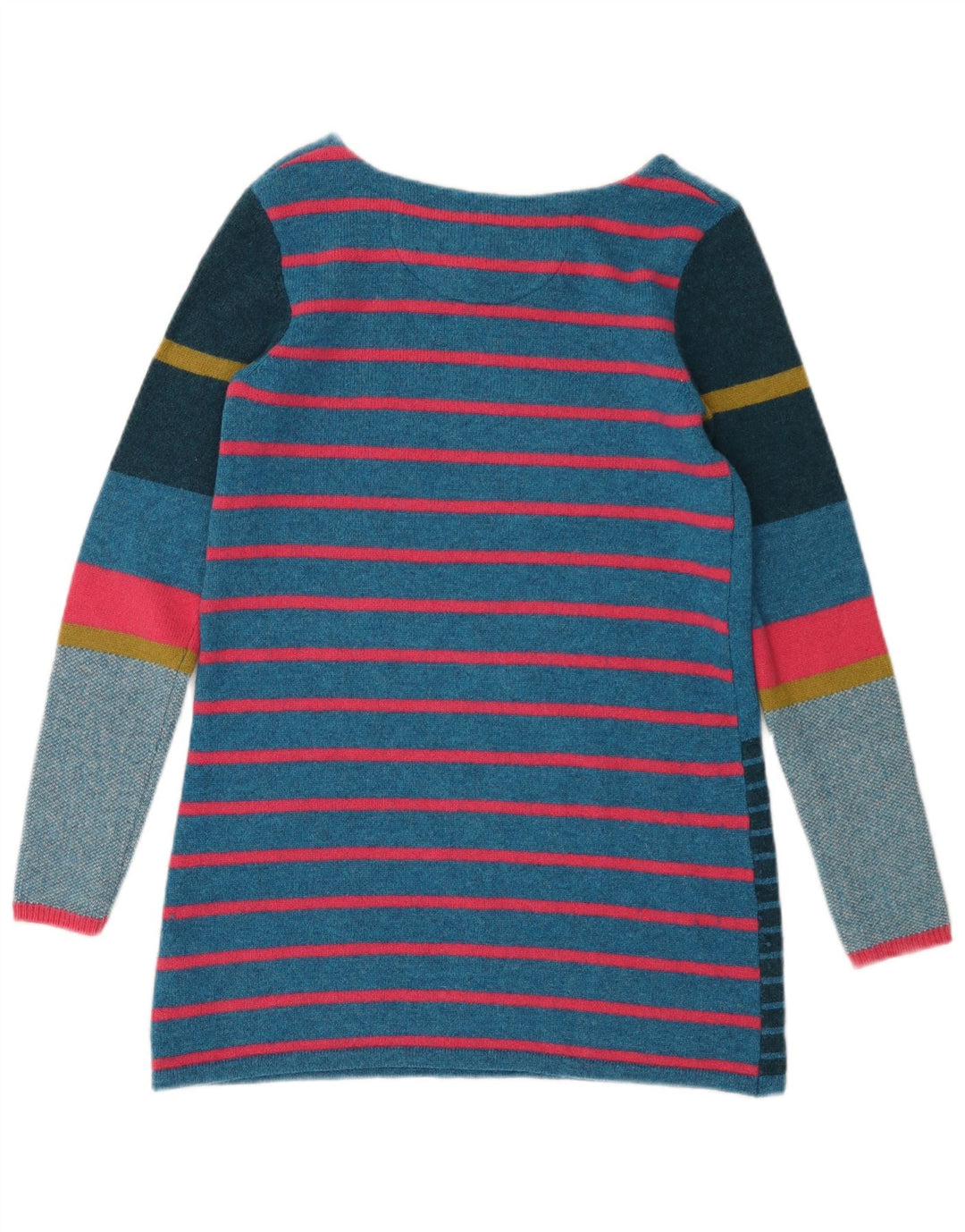 White Stuff Womens Jumper Sweater UK 10 Small Blue Striped Lambswool