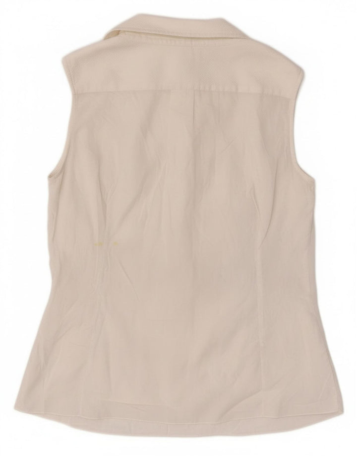 Dolce & Gabbana Womens Sleeveless Blouse Top IT 44 Medium White Designer