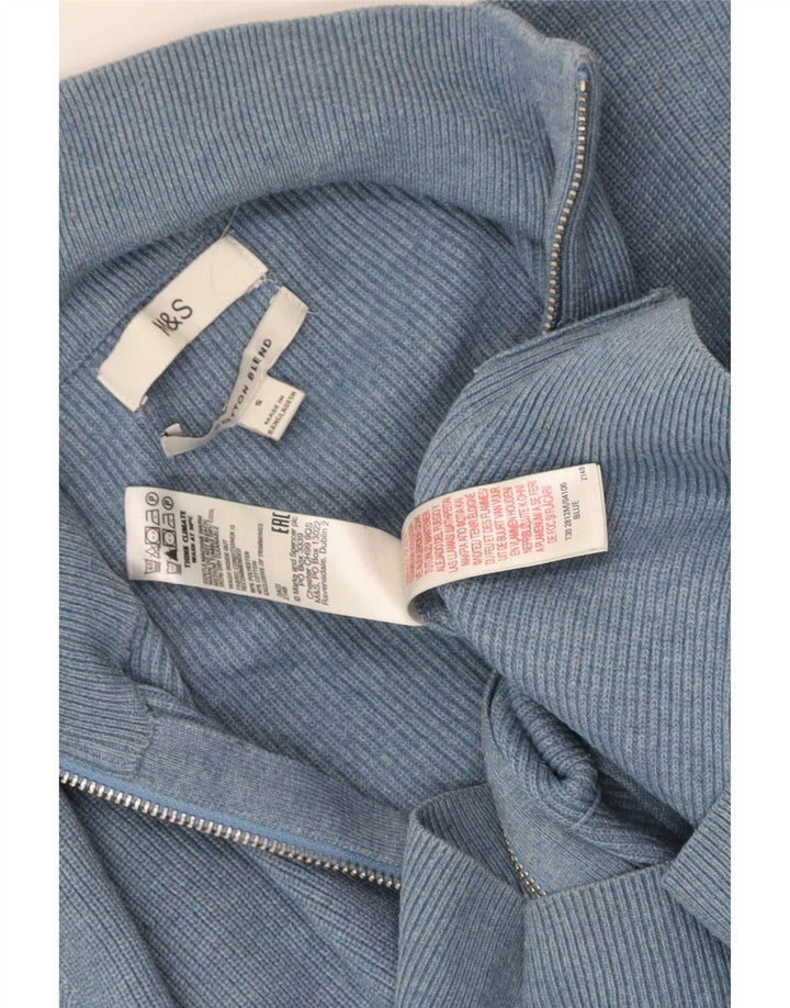 Marks & Spencer Pull cardigan entièrement zippé pour homme Petit bleu Polyester