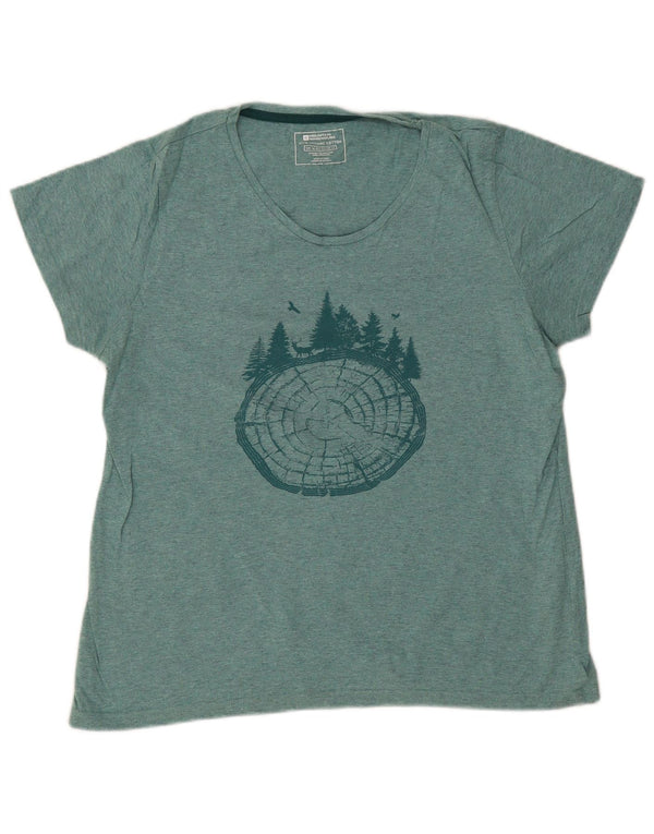 Mountain Warehouse Dame Grafisk T-Shirt Top UK 16 Large Green