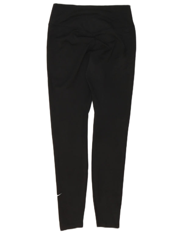 Nike Damen Leggings UK 12 Medium Schwarz Polyester