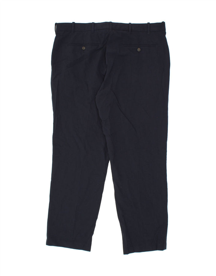 IZOD Mens Straight Suit Trousers W38 L30 Navy Blue Polyester Vintage Izod and Second-Hand Izod from Messina Hembry 