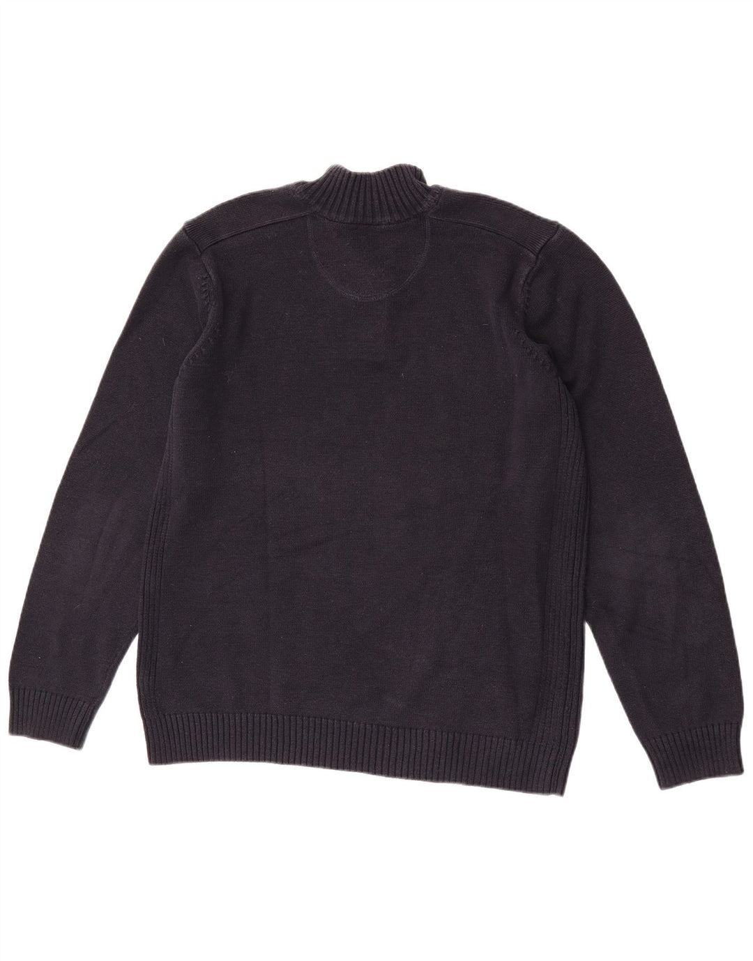 Marks & Spencer Mens Button Neck Jumper Sweater Large Navy Blue