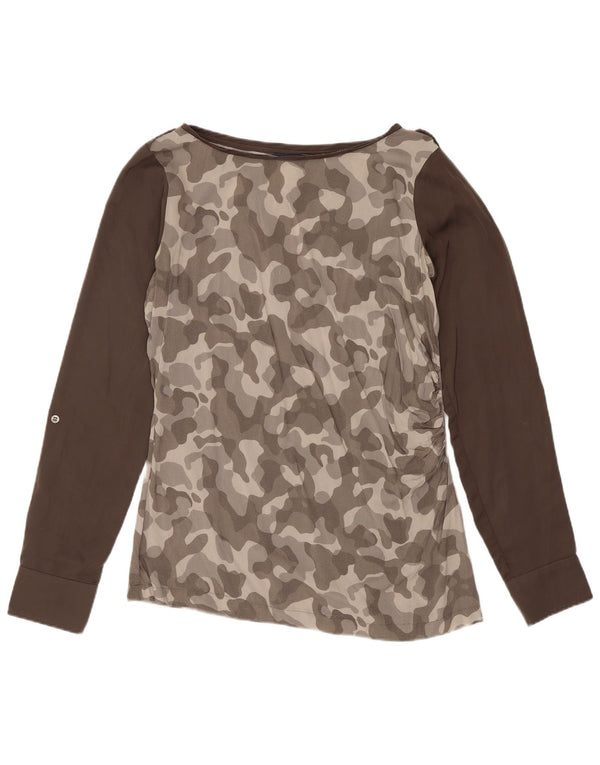 Trussardi Jeans Blusa de Manga Larga para Mujer UK 40 Small Gris Camuflaje