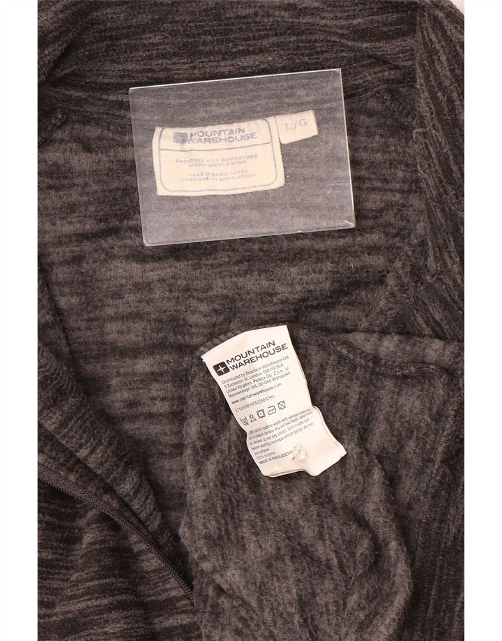 Mountain Warehouse Mens Zip Neck Fleece Jumper Large Grey Flecked Polyester