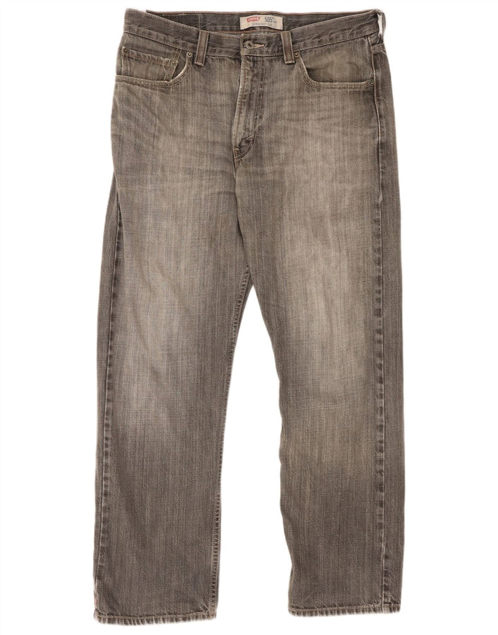 LEVI'S Mens 505 Straight Jeans W33 L30 Grey Cotton