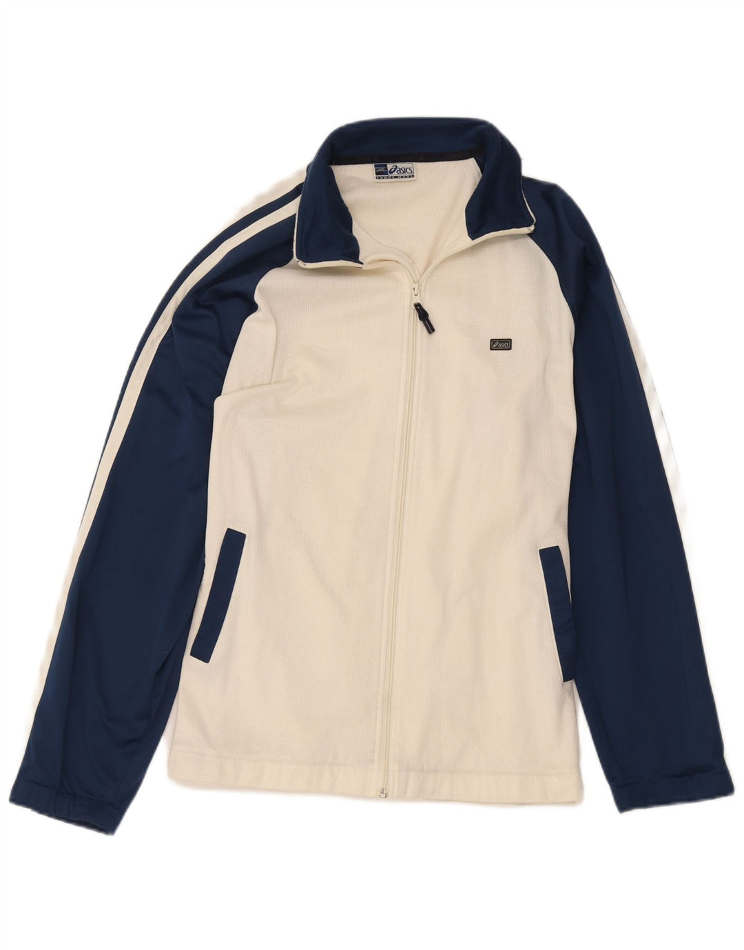 Asics Womens Tracksuit Top Jacket UK 18 XL White Colourblock