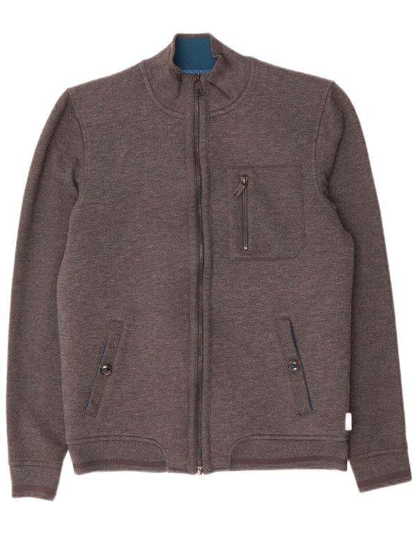 Ted Baker Mens Tracksuit Top Jacket Size 2 Small Grey Flecked Polyester