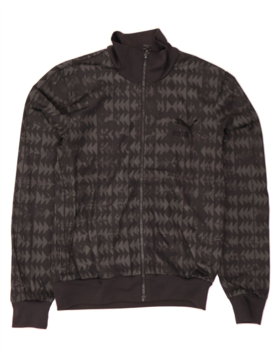 PUMA Mens Tracksuit Top Jacket Small Grey Geometric Vintage Puma and Second-Hand Puma from Messina Hembry 