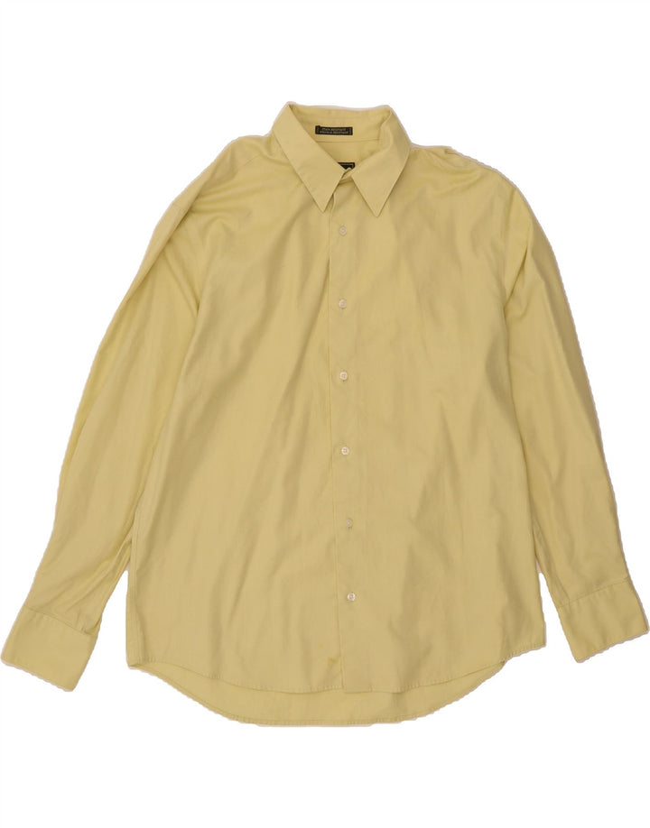EDDIE BAUER Mens Wrinkle Resistant Shirt Large Yellow Cotton Vintage Eddie Bauer and Second-Hand Eddie Bauer from Messina Hembry 