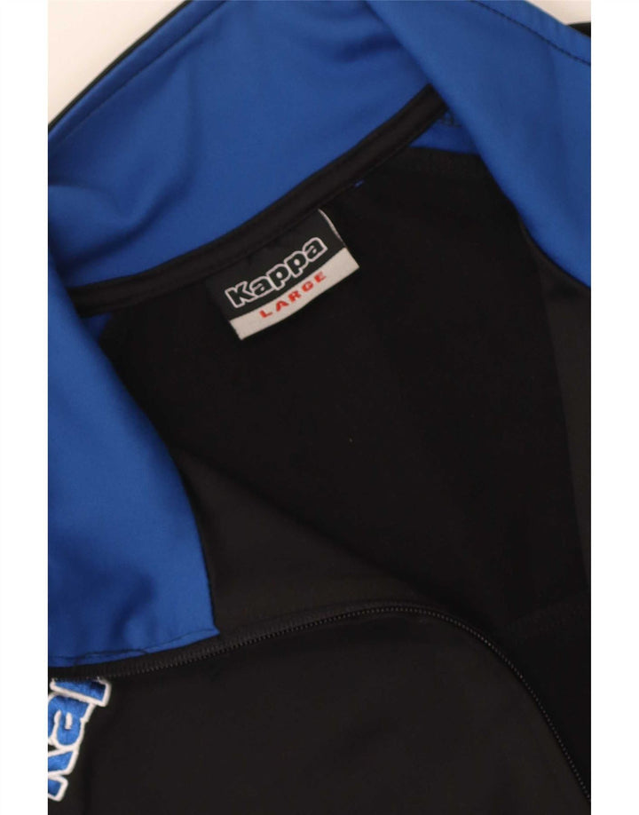Kappa Veste de survêtement graphique pour homme Taille L en polyester color block noir