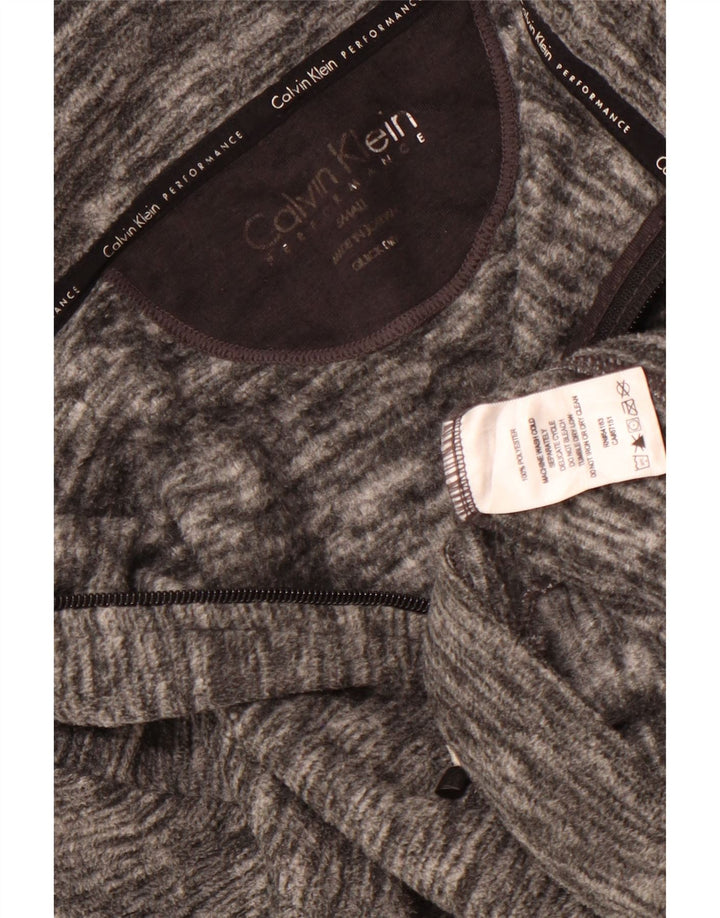 Calvin Klein Womens Performance Fleece Jacket UK 10 Small Grey Flecked