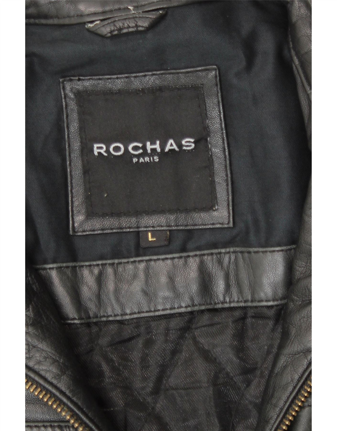 Rochas Mens Leather Jacket UK 40 Large Black Leather