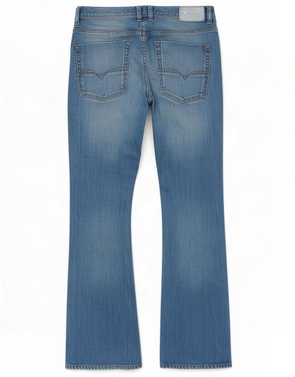 Diesel Mens Zatiny Regular Fit Bootcut Jeans W33 L30 Azul Algodão