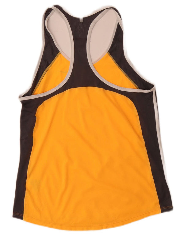 Nike Damen Dri Fit Weste Top UK 12 Mittelgelbes Colourblock-Polyester