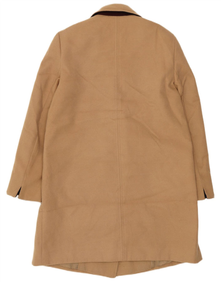 Topshop Womens Overcoat UK 10 Small  Beige Polyester