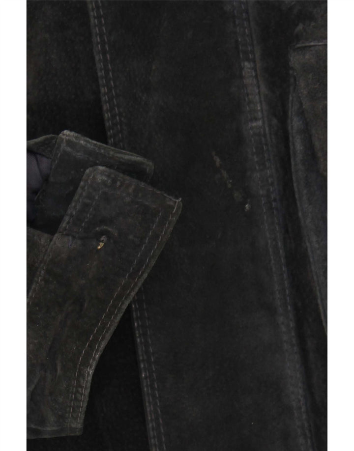 Vintage hombres chaqueta de ante Reino Unido 42 XL negro