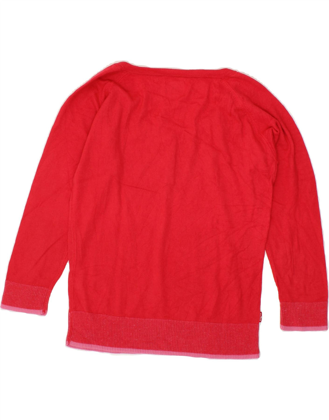 LEVI'S Womens Boat Neck Jumper Sweater UK 14 Large Red Vintage Levi's and Second-Hand Levi's from Messina Hembry 